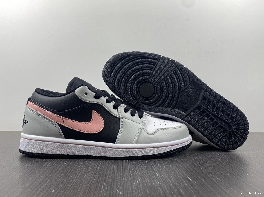 Air 1 Low Jordan Black 553558-062 Pink Grey White 1001
